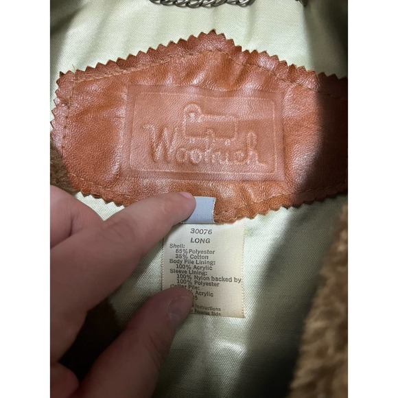 Vintage woolrich mens faux fur lined trench coat canvas mens size 42 long - Picture 9 of 10